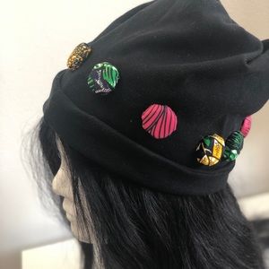 Ankara button beanie